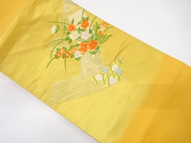 JAPANESE NAGOYA OBI / WOVEN FLORAL PLANTS